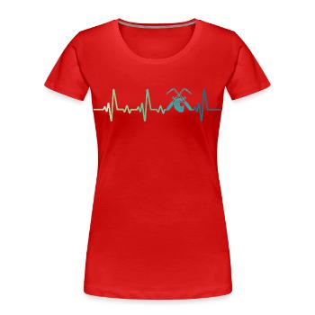 welder heartbeat welding - Women's Premium Organic T-Shirt - red - Front - Mia (176cm)