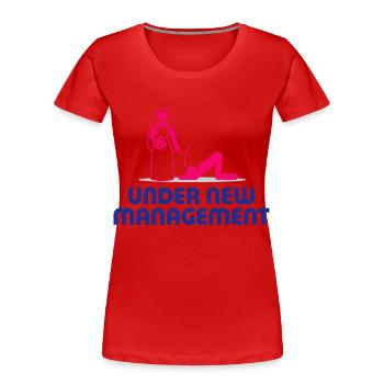 Under new management - Women's Premium Organic T-Shirt - red - Front - Mia (176cm)