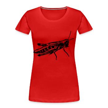 grasshopper graphic - Frauen Premium Bio T-Shirt - Rot - Vorne - Mia (176cm)