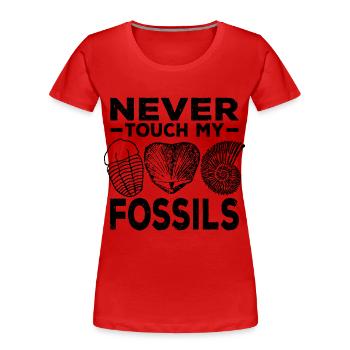Collecte de fossiles - T-shirt bio Premium Femme - rouge - Devant - Mia (176cm)