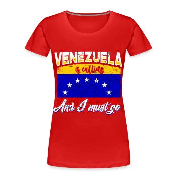 Venezuela Urlaub - Frauen Premium Bio T-Shirt - Rot - Vorne - Mia (176cm)