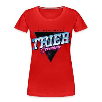 Trier Germany City Skyline Vintage Retro - Women's Premium Organic T-Shirt - red - Front - Mia (176cm)