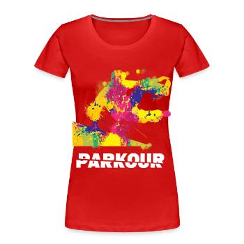 parkour - T-shirt bio Premium Femme - rouge - Devant - Mia (176cm)