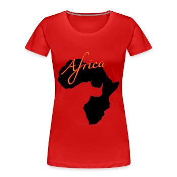 Africa Afrika - Frauen Premium Bio T-Shirt - Rot - Vorne - Mia (176cm)
