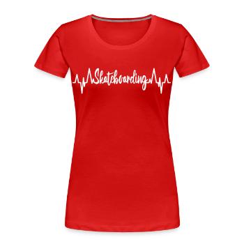 Cardiogramme de skateboard - T-shirt bio Premium Femme - rouge - Devant - Mia (176cm)