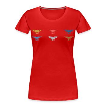 Heartbeat Drone Drones - Women's Premium Organic T-Shirt - red - Front - Mia (176cm)