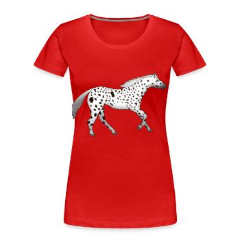 Appaloosa is running - Women's Premium Organic T-Shirt - red - Front - Mia (176cm)