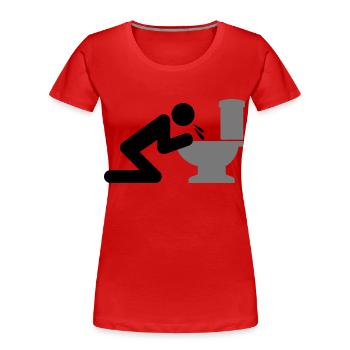 Man vomir dans les toilettes - T-shirt bio Premium Femme - rouge - Devant - Mia (176cm)