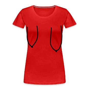 Tits breasts boobs breasts tits - Women's Premium Organic T-Shirt - red - Front - Mia (176cm)