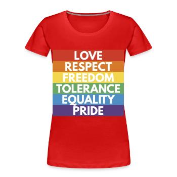 LGBTQ+ - Women's Premium Organic T-Shirt - red - Front - Mia (176cm)