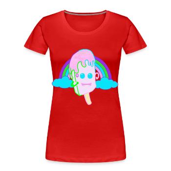 Happy Regenbogen Eis Eiskrem Kinder Fantasy - Frauen Premium Bio T-Shirt - Rot - Vorne - Mia (176cm)