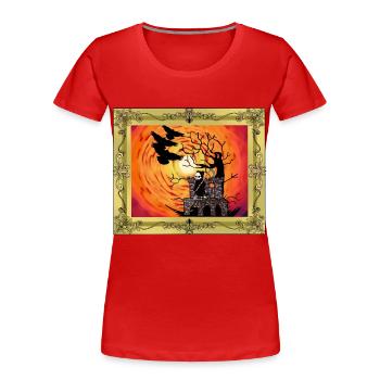 Mittelalter Burg Geisterstunde Halloween Horror - Frauen Premium Bio T-Shirt - Rot - Vorne - Mia (176cm)