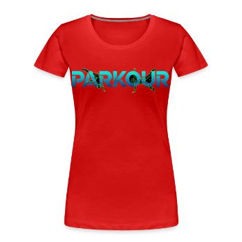 Parkour Freerunning Sport - T-shirt bio Premium Femme - rouge - Devant - Mia (176cm)