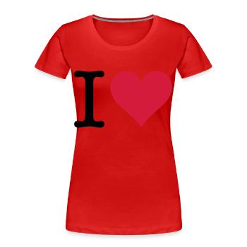 I love the original - Women's Premium Organic T-Shirt - red - Front - Mia (176cm)