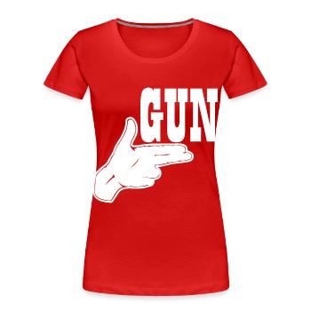 Gun - Frauen Premium Bio T-Shirt - Rot - Vorne - Mia (176cm)
