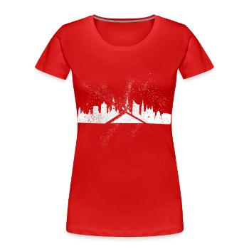 Leipzig Allemagne City Skyline Grunge Splash - T-shirt bio Premium Femme - rouge - Devant - Mia (176cm)