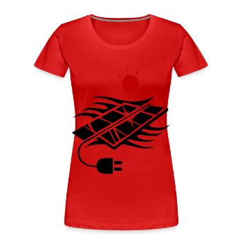 Photovoltaik Solar Energie - Frauen Premium Bio T-Shirt - Rot - Vorne - Mia (176cm)