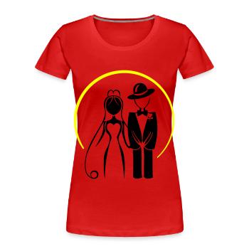 Newlyweds, Married Couple, Wedding - Women's Premium Organic T-Shirt - red - Front - Mia (176cm)