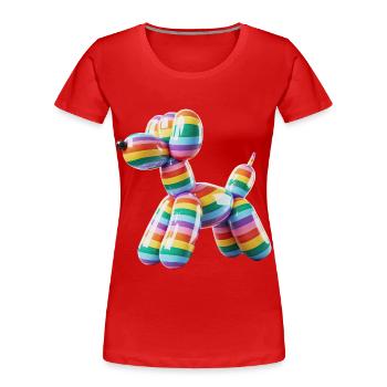 Ballon Dog Pride Regenbogenflagge - Frauen Premium Bio T-Shirt - Rot - Vorne - Mia (176cm)