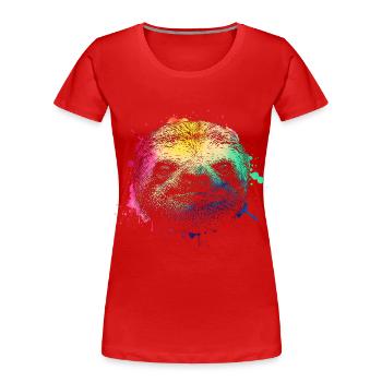 Buntes Faultier Sloth - Frauen Premium Bio T-Shirt - Rot - Vorne - Mia (176cm)