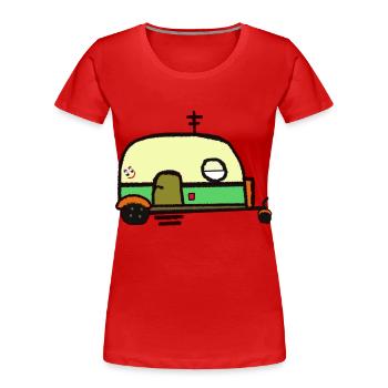 Caravan Motorhome Trailer Holiday Camping Tour - Women's Premium Organic T-Shirt - red - Front - Mia (176cm)