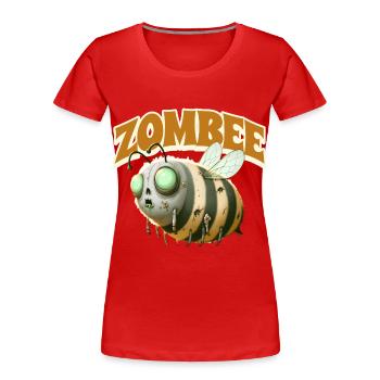 Abeille zombie Zombee - T-shirt bio Premium Femme - rouge - Devant - Mia (176cm)