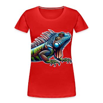 Leguan - Frauen Premium Bio T-Shirt - Rot - Vorne - Mia (176cm)