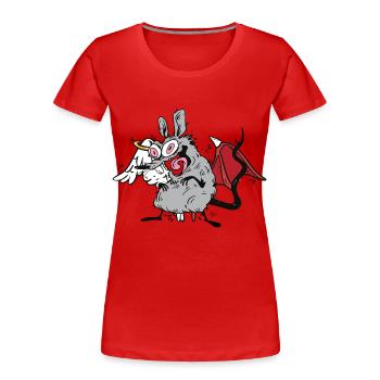 Satanisch himmlische Ratte Maus Nagetier - Frauen Premium Bio T-Shirt - Rot - Vorne - Mia (176cm)