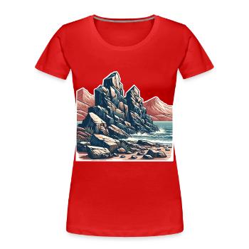 Rocher des montagnes - T-shirt bio Premium Femme - rouge - Devant - Mia (176cm)