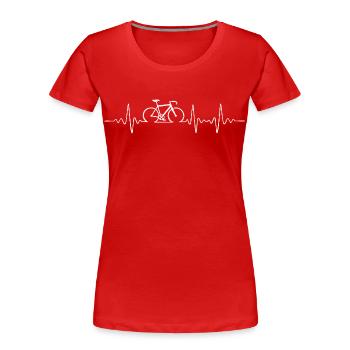 Vélo Heartbeat, love design du vélo de route - T-shirt bio Premium Femme - rouge - Devant - Mia (176cm)