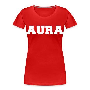 Aura - Frauen Premium Bio T-Shirt - Rot - Vorne - Mia (176cm)