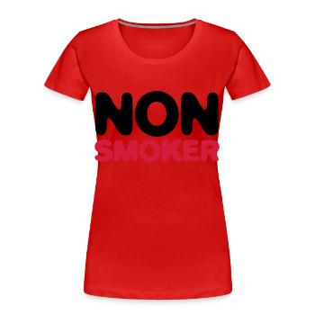Ich bin Nichtraucher! - Frauen Premium Bio T-Shirt - Rot - Vorne - Mia (176cm)