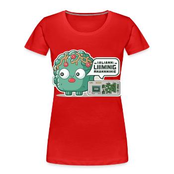 Le cerveau de la machine - T-shirt bio Premium Femme - rouge - Devant - Mia (176cm)
