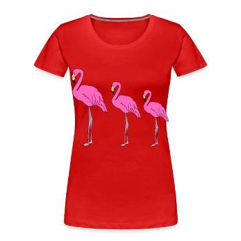 Flamingo Famille Mère Enfant Parent célibataire - T-shirt bio Premium Femme - rouge - Devant - Mia (176cm)