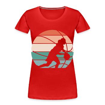 Basketball Basketball Basketball Femme Basketball - T-shirt bio Premium Femme - rouge - Devant - Mia (176cm)