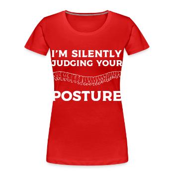 Physiotherapy Physiotherapist Chiropractic Chiro - Women's Premium Organic T-Shirt - red - Front - Mia (176cm)