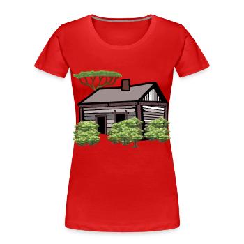 Jardin Nature Maison de Loisirs Cabane Amoureux de la nature - T-shirt bio Premium Femme - rouge - Devant - Mia (176cm)