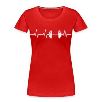 Fitness Herzschlag - Frauen Premium Bio T-Shirt - Rot - Vorne - Mia (176cm)