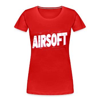 Airsoft Softair Waffe Sport Hobby Spieler Team - Frauen Premium Bio T-Shirt - Rot - Vorne - Mia (176cm)