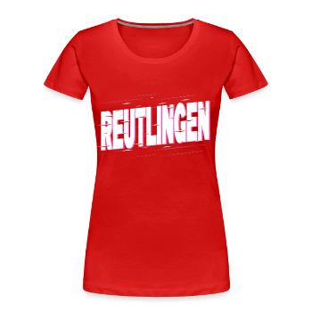 Reutlingen Deutschland Stadt Schrift Heimat Liebe - Frauen Premium Bio T-Shirt - Rot - Vorne - Mia (176cm)
