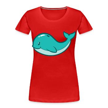 Bébé, Baleine, Poisson, Mammifères Marins, Enfants, Enfant En Bas Âge - T-shirt bio Premium Femme - rouge - Devant - Mia (176cm)