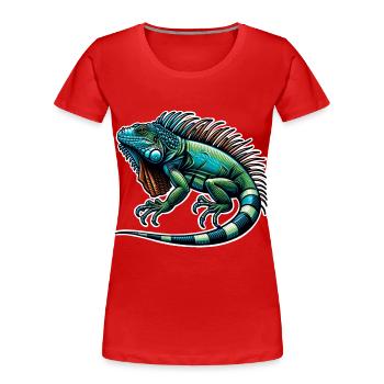 Leguan - Frauen Premium Bio T-Shirt - Rot - Vorne - Mia (176cm)