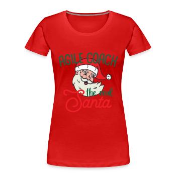Agile Coach xmas the real Santa Weihnachten - Frauen Premium Bio T-Shirt - Rot - Vorne - Mia (176cm)