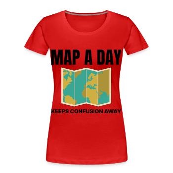 Weltkarte GIS Kartographie Erdgeographie - Frauen Premium Bio T-Shirt - Rot - Vorne - Mia (176cm)