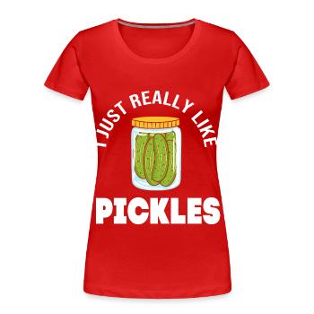 Essiggurke Gurke Gurken - Frauen Premium Bio T-Shirt - Rot - Vorne - Mia (176cm)