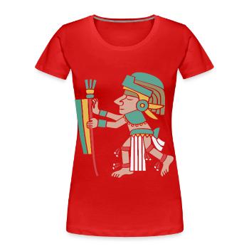 Maya kalender aztec Inka - Frauen Premium Bio T-Shirt - Rot - Vorne - Mia (176cm)