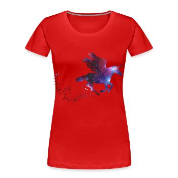 Unicorn Galaxy - Galaxie Einhorn - Women's Premium Organic T-Shirt - red - Front - Mia (176cm)