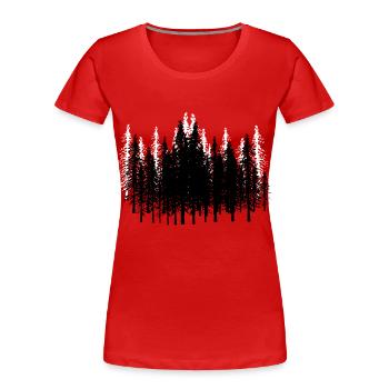 Forest Trees Tree Nature Wilderness Fir Fir Eco - Women's Premium Organic T-Shirt - red - Front - Mia (176cm)