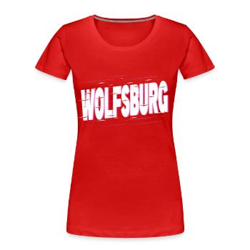 Wolfsburg Deutschland Stadt Schrift Heimat Liebe - Frauen Premium Bio T-Shirt - Rot - Vorne - Mia (176cm)
