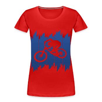 Bike Fahrrad Biken Biker - Frauen Premium Bio T-Shirt - Rot - Vorne - Mia (176cm)